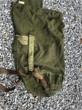 Vintage US Army Duffel Bag Canvas Green Traveler Military 36 X 20x20 2