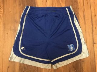 Vintage Starter Duke Blue Devils Stitched Basketball Shorts Sz Large