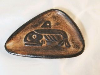 Vintage Tlingit Killer Whale Inuit Pottery Dish Eskimo Meechan Barker Bc Clay