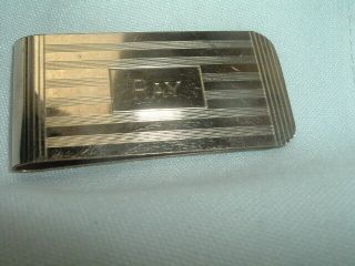 Vintage Hayward 12K Gold Filled Money Clip Engraved with Ray in Gift Box 2