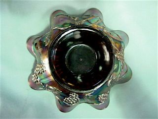 NORTHWOOD Carnival Glass Bowl - Amethyst Star of David w/ Bows,  Vintage on Back 5