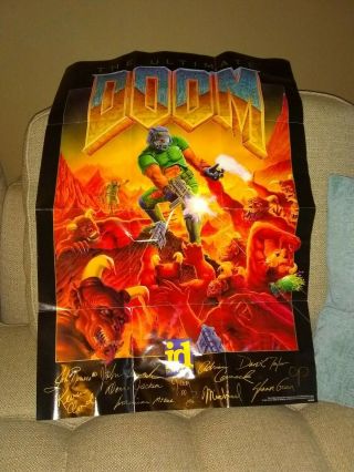 Vintage The Ultimate Doom Poster 18 " X 26.  5 " Pc Game Poster 1995 Very Good Cond