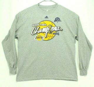 Vintage Adidas 2009 Los Angeles La Lakers Nba Champions Long Sleeve Shirt Size L