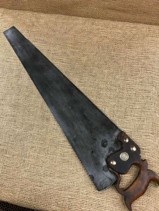 Early Vintage Disston No.  7 - 26 " - 7ppi - Crosscut Hand Saw - (1878 - 1888)