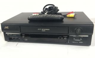 Jvc Hr - A591u Vhs 4 Head Hifi Vcr Cassette Player With Remote & Av Cables