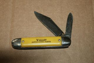 Vintage Yellow Valley Automotive Parts Usa Pocket Knife Advertising