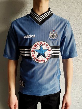 Newcastle United Adidas 1996 - 97 Vintage Away Football Shirt Jersey Size L