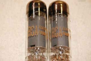 Strong Vintage 1961 Matched Pair RCA 6BQ5 / EL84 tubes 2