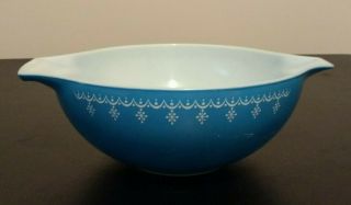 Vintage Pyrex Snowflake Blue Dish/bowl 4 Quart 444