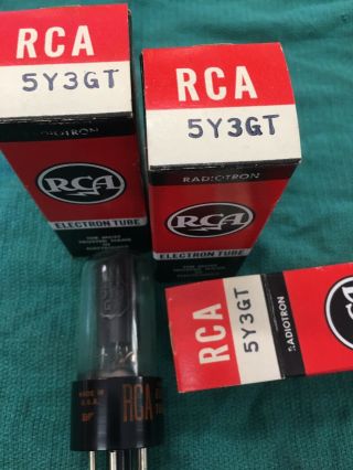 3,  Rca 5y3gt Rectifier Tube (orange - Red Labeling,  Old Stock /)