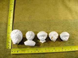 5 X Excavated Vintage Victorian Bisque Doll Head Hertwig & Co Age 1860 Art 13131