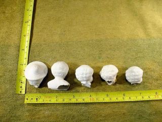 5 x excavated vintage victorian bisque doll Head Hertwig & Co age 1860 Art 13131 3