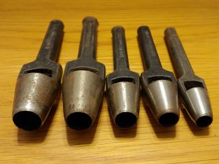 Vintage Kraeuter Leather Hole Punch Tools Set of 5 - 5/8 9/16 1/2 7/16 3/8 2