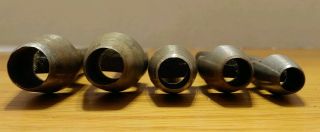Vintage Kraeuter Leather Hole Punch Tools Set of 5 - 5/8 9/16 1/2 7/16 3/8 3