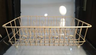 Vintage Rubber Coated Wire Dish Drainer Rack Ivory