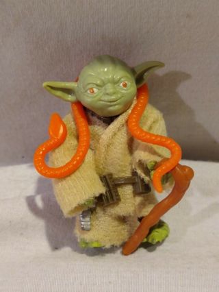 Vintage Star Wars Orange Snake Yoda Complete With Vintage Accessories