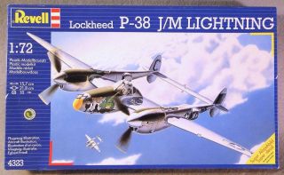 Revell Germany 1/72 P - 38 J/m Lightning Vintage Plastic Model Kit