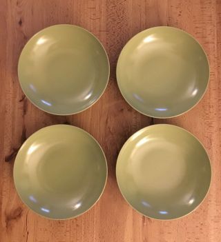 Vintage Set Of 4 Salad / Cereal Bowls,  Oneida Melmac Melamine Avocado Green