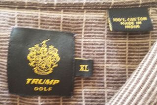 TRUMP Men ' s XL Donald J.  Trump Brown Golf Polo Shirt Size Rugby Vintage 2