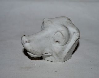 Excavated Vintage Bisque Dog Head For Walk Cane