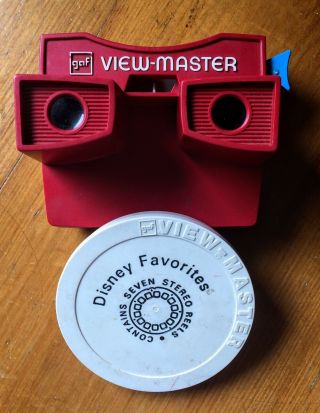 Vintage Gaf Red Viewmaster 3d Viewer Toy,  With Disney Reels