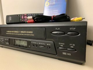 Sharp VC - H965U 4 - Head VCR Video Recorder Remote RRMCG1237AJSB T - 120 VHS Tape 2