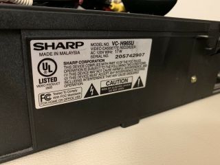 Sharp VC - H965U 4 - Head VCR Video Recorder Remote RRMCG1237AJSB T - 120 VHS Tape 4