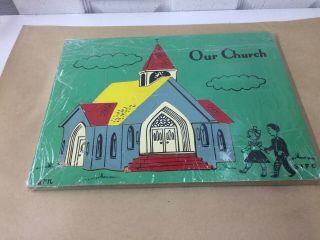 Vintage Sifo Wooden Tray Puzzle “our Church”