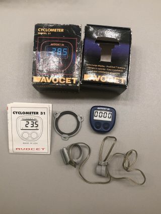 Vintage Avocet 31 Cycling Computer And Instructions - Bike Cyclometer