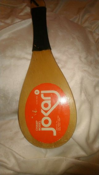 Vintage Champ Model Jokari Racketball Paddle Wood - One Paddle Only