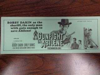 Gunfight In Abilene Vintage Movie Ad Bobby Darin Emily Banks Leslie Nielson