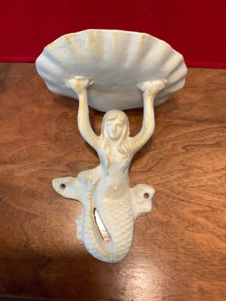Vintage Aquarium Fish Cast Iron Mermaid Display Shelf Holder Bracket Soap Dishk5