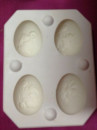 Vintage Byron Ceramic Mold 1398 Easter Eggs 4 In Mold