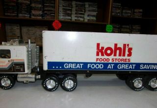 Vintage Pressed Steel Nylint Kohls Food Stores Semi Truck With Trailer