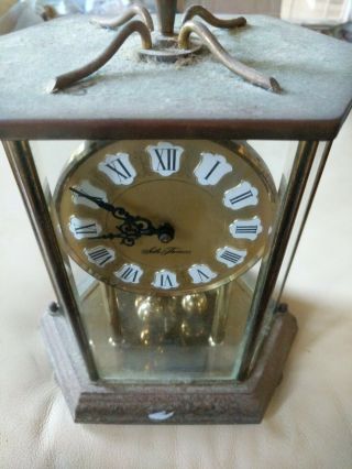Vintage Seth Thomas Bequest Mantle Clock Glass Case Brass Germany 9 " 0793 - 000
