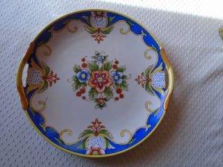 Vintage Noritake Small Serving Tray Hand Painted With Flowers.  9 " S Across