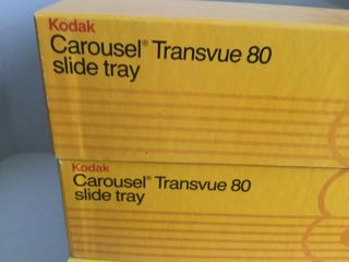 Vintage KODAK - 4 Carousel Transvue 80 Projector Slide Tray in Orig.  Box w/ log 4