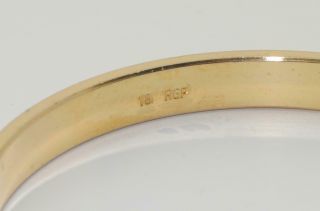 Vintage 18carat 18k Rolled Gold Bangle With Diamond Cut Design And Safety Chain 5