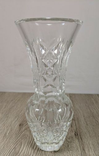 Vintage Waterford Crystal Floral Flower Vase 7 " Tall Seahorse Mark