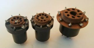 3 Vintage Tube Test Socket Adapters