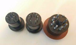 3 Vintage Tube Test Socket Adapters 2