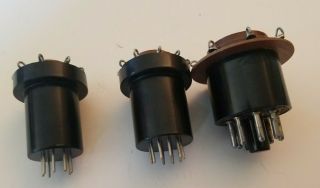 3 Vintage Tube Test Socket Adapters 3