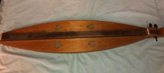 Vintage Mountain Dulcimer 3 String Heart Themed,  1st One Made,  Signed