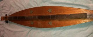 VINTAGE MOUNTAIN DULCIMER 3 STRING HEART THEMED,  1st One Made,  Signed 2