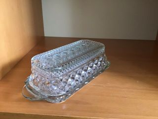 - Wexford Vintage Crystal Butter Dish With Lid Diamond Cut Glass Covered