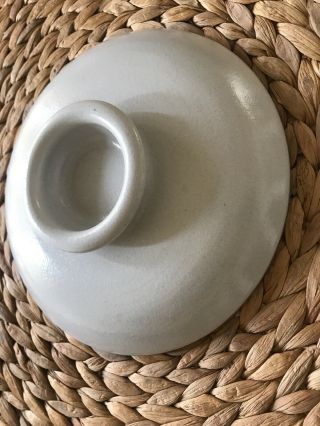 Vintage Heath Ceramics - Replacement Lid - Opaque White Brown Mcm Baker Bowl