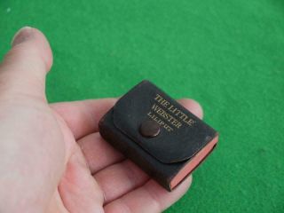 Antique The Little Webster Miniature Dictionary Book By M Minkus Leather Outer