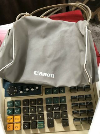Vintage Canon Canola Calculator F - 11 Desktop Office Beige Color 2