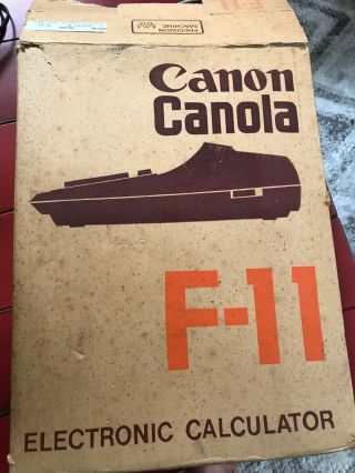 Vintage Canon Canola Calculator F - 11 Desktop Office Beige Color 4