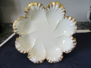 Vintage Lenox Mid - Century Oyster Plate,  Old Green Mark,  Usa Made,  10 In. ,  Vgc